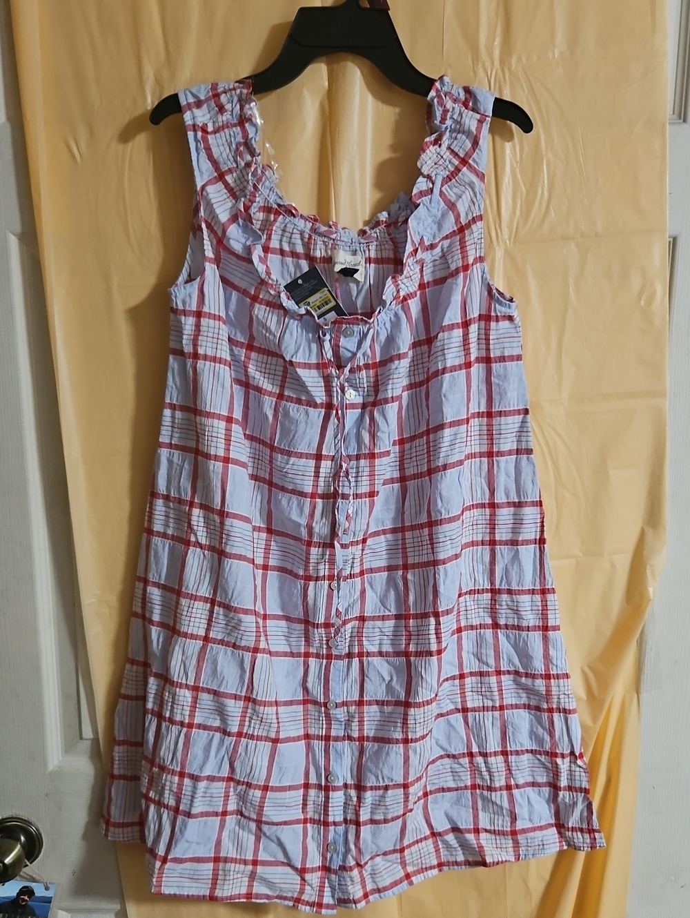 Universal Thread Women's Mini Swing Shift Dress: Blue Plaid: NEW WITH TAGS: S